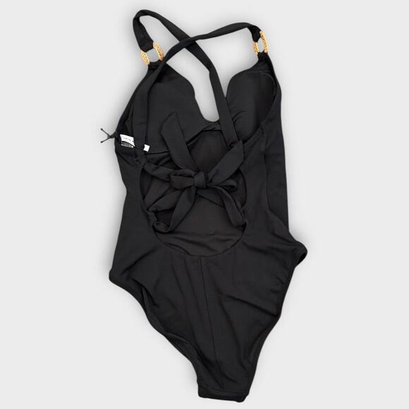 Robin Piccone Margot Lace-Up Back One-Piece Swimsuit Size 4 - Picture 4 of 8